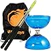 Cyclone Quartz Diabolo (Blue) - Triple Bearing Clutch Diablo - Juggle Dream Metal Hand Sticks & Firetoys Bag