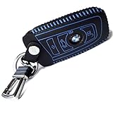 Massimiliano Incas Hot Sports Genuine Leather Smart Key Remote Case Cover Fob Fits BMW (Blue)