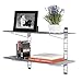 Seville Classics 2-Tier Iron Mesh Adjustable Floating Wall Shelves, 36