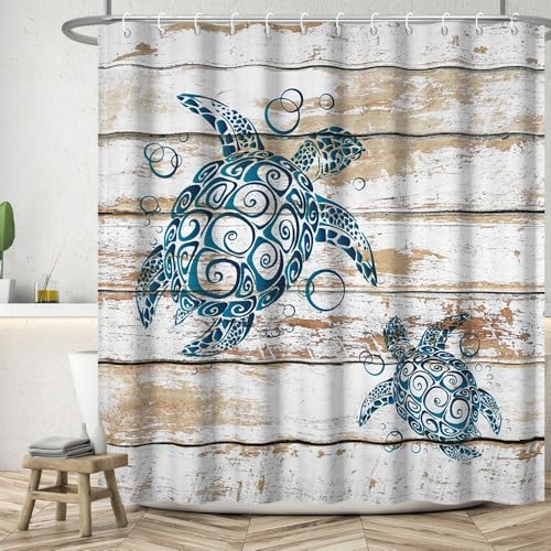 Sea Turtle Shower Curtain Cottage Style