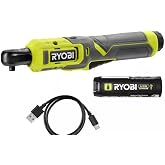 RYOBI USB Lithium 1/4 in. Ratchet KIT with 2.0 AH Battery and USB Charging Cable FVRC50K