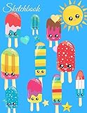 Sketchbook: A Pastel Theme Cute Kawaii Popsicles Japanese Large 8.5
