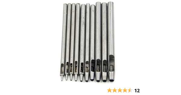 Juego de 10 Sacabocados de Golpe en Acero para Cuero Piel Guarnicionero  4343 : Amazon.es: Bricolaje y herramientas