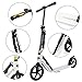 HUDORA 230 Kick Scooter for Adults, Big PU Wheels, Folding Frame, Adjustable Height, Reinforced Deck (White)