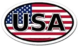 United States of America USA Flag Car Bumper Sticker Decal Oval