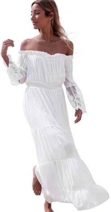 amazon white off the shoulder dress