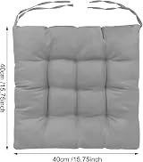 Holdfiturn Grey Seat Pads 40x40cm Cushions with Ties for Dining Chairs view 2