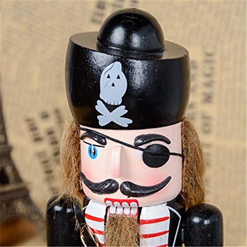Collectible Wooden Christmas Nutcracker,25CM Puppet Decorative Ornaments Pirate Captain Naval Nutcracker Puppet Soldier Nutcracker Festive Holiday Decor - Thumbnail 3