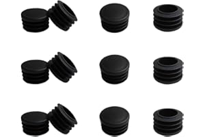 12 Pcs 32mm (1 1/4 Inch) Round Plastic Plug for Tubing - Black End Cap for Round Tube Furniture Finishing