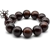 Zen Dear Unisex Natural Rosewood Prayer Beads Buddha Buddhist Prayer Meditation Mala Necklace Bracelet