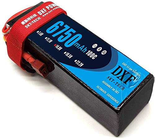 DXF Lot de 2 paquets – 5200 mAh, décharge 80 C, prise XT90, batterie Lipo 4S idéale pour les voitures 1/8 & 1/10 de Losi, Hpi, associé, etc. – 4S Lipo puissant