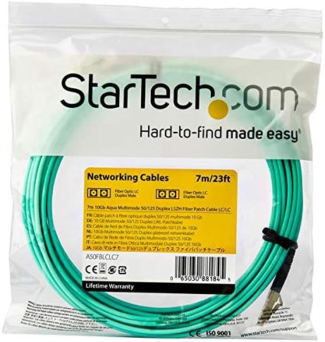 StarTech.com 7m (22ft) LC/UPC to LC/UPC OM3 Multimode Fiber Optic Cable, Full Duplex 50/125µm Zipcord Fiber, 100G Networks - Image 5