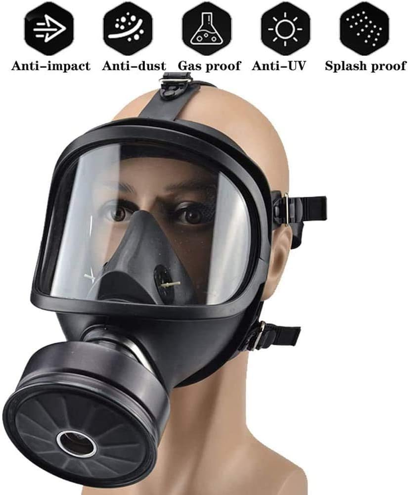 Full Mask Gas Mask, Large Size, Accessories Respirator Canister, Widely Used in Organic Gas, Paint Spary, Chemical, Woodworking, Dust Protectio