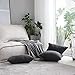 Home Brilliant Pillow Cover 24x24 Decorative Pillow Cover 24 x 24 Striped Corduroy Soft Velvet Euro Sham Cushion Cover for Couch, 60x60 cm, Dark Grey