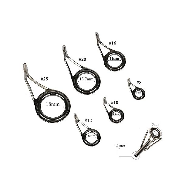 Goture-Saltwater-Fishing-Rod-Tip-Stainless-Steel-Guides-Rings-Repair-Kit-DIY-Variety-of-Sizes-Spinning-Pole-Accessories