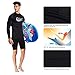 BALEAF Men's Long Sleeve Surf Shirt Rashguard Swim Tee UPF 50+ Black Size L