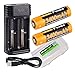 Fenix ARE-X2 battery charger, two Fenix ARB-L18-3400 18650 3400mAh high capacity batteries with EdisonBright Battery carry case bundle