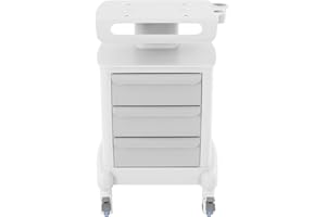 YHISUAILO Medical Trolley, Dental Lab Mobile Cart Medical Trolley with 4 Wheels, Portable Auto-Water Bottle Supply Carts with 3 Drawers, ABS Dental Clinic Tool Rolling Trolley for Hospital Beauty Salon