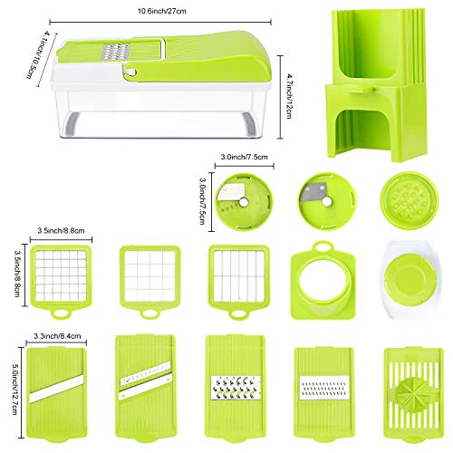 TOROTON Vegetable Chopper Mandoline Slicer Dicer, Onion Chopper Spiralizer Vegetable Slicer, Veggie Food Choppers Dicers for Fruits & Vegetables, 9 Blades