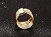 MEALGUET Gold Plated Stainless Steel 10 Multi Plain Bands Interlocked Stacked Ring for Women, Wide Statement Rings