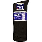 Falari Physicians Approved Diabetic Socks For Men Women Non-Binding Loose Top Wide Crew Length