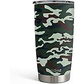 SANDJEST Camo Tumbler 20oz Stainless Steel Double Wall Insulated, Travel Coffee Cup Camouflage Gifts for Men Women, Hunting Lovers, Birthday Christmas
