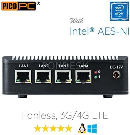 Perfect pfSense, Sophos, Untangle, Ubuntu, ClearOS, FreeBSD, Monowall, Debian etc Intel AES-NI Atom® E3845 4 LAN With Wifi HD Fanless Firewall Appliance Router (8GB RAM, 120GB mSATA SSD)