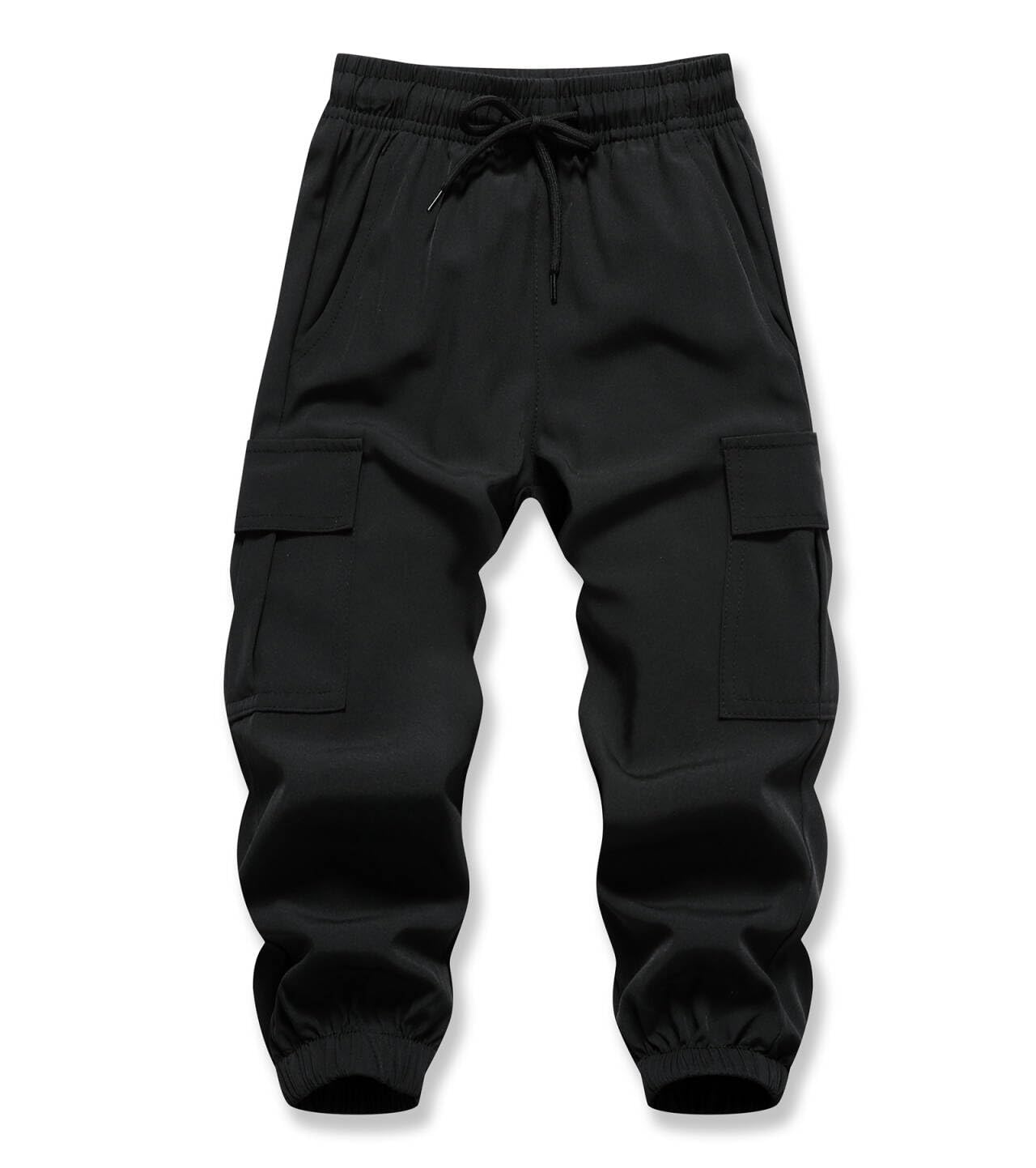 Photo 1 of XiaoLongRen Baby Boys Cargo Joggers Pants Toddler Quick Dry Lightweight Hiking Pants Kids Pull On Sweatpants for Sports Outdoor with Pockets(LL316-Black-3T)