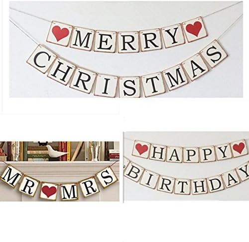 CYNDIE Hot Sale New Vintage Wedding Bunting Banner Garland Party Photo Props Decor Sign Kraft Flag MR&MRs