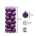 KI Store Purple Christmas Balls 34pcs 1.57-Inch Small Christmas Tree Decoration Ornaments for Xmas Tree Holiday Wreath Garland Decor Ornaments Hooks Included