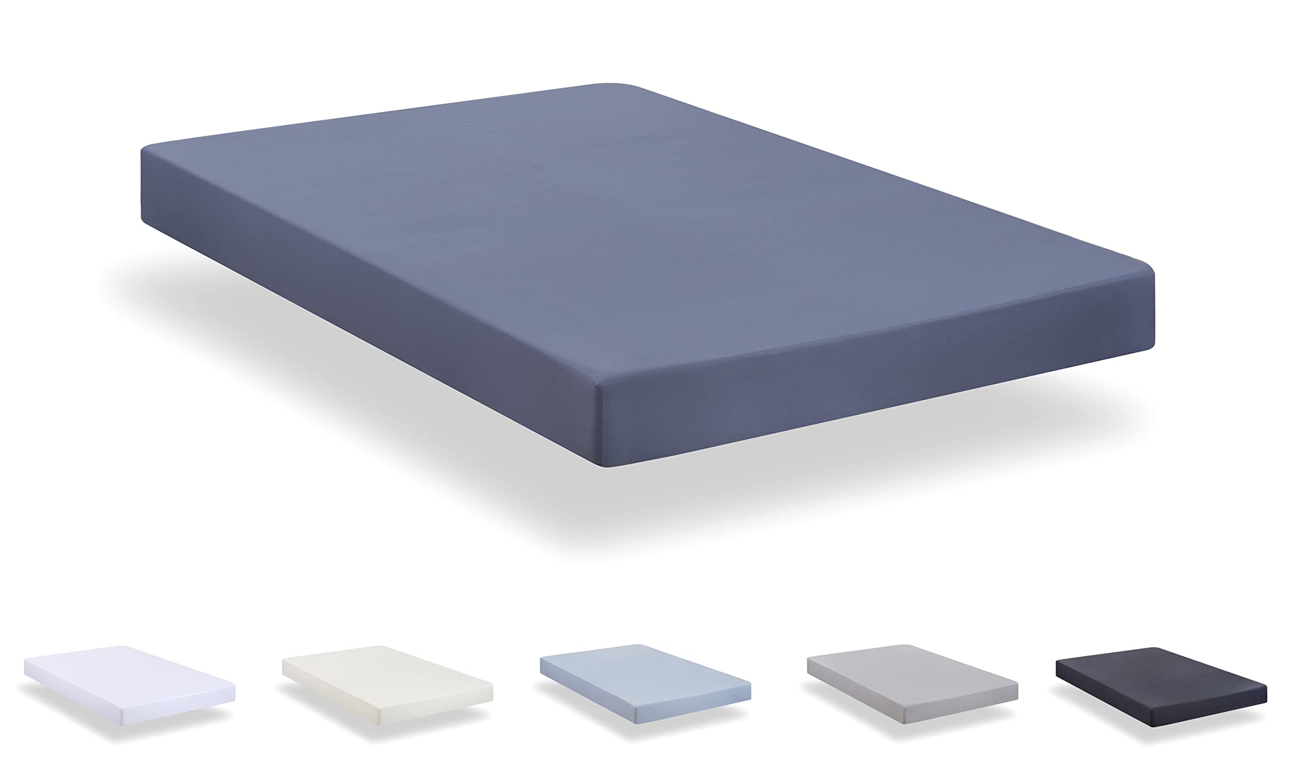 Todocama - Fitted sheet in extra soft brushed microfibre. (Bed 160 x 190/200 cm, Greyish Blue)