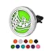 HOUSWEETY Car Air Freshener Aromatherapy Essential Oil Diffuser - Music Note Stainless Steel Locket,11 Refill Pads (Style 1-30mm)