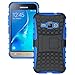 Galaxy J1 2016 Case, Galaxy Amp 2 Case, Galaxy Express 3 Case, OEAGO Tough Rugged Dual Layer Plastic Impact Defender Case Cover with Kickstand for Samsung Galaxy Amp 2 / J1 (2016) / Express 3 - Blue