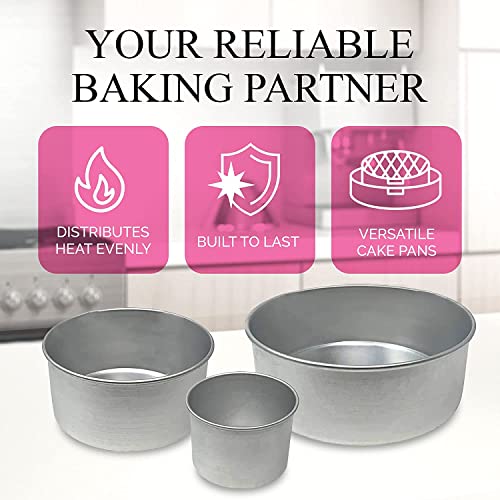 Aunt Shannon's Kitchen Tall Round Cake Pans 4inch, 6inch, 8inch