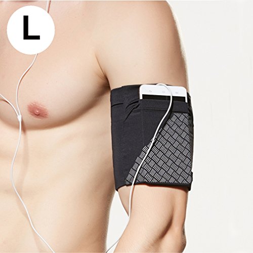 Cell Phone Armband for Running, Sports Armband for all Phones Fitness and Gym Workouts Universal (iPhone X/8/7/6/Plus,Samsung Galaxy S9/S8/S7/S6/Edge/Plus & LG,Huawei,Google,Sony & More) Black L