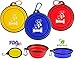 Mr. Peanut's Collapsible Dog Bowls, Set of 3 with Matching Carabiner Clips, Food Grade Silicone Portable Pet Bowls, Perfect Foldable Travel Bowls for Journeys, Hiking, Kennels & Camping