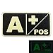 Mini First Aid Blood Type PVC Patch Black and White Glow Dark Compatible with Velcro PVC Patches for Hats,Plate Carrier,Ifak,First Aid Kit Patch (A Positive)