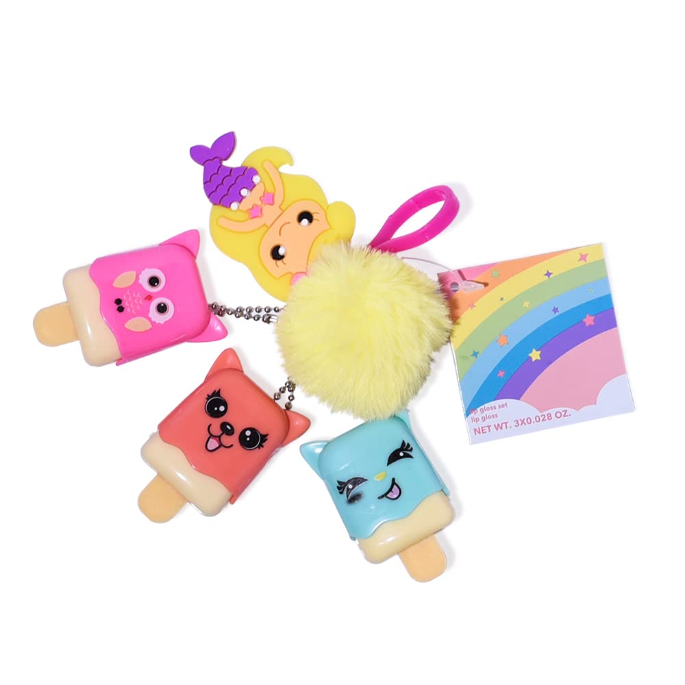 M&U MAKE YOU UP MU 6pcs Ice Cream Lip Gloss for girls (Cat and Dog)