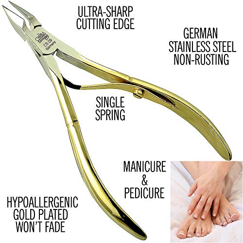 Camila Solingen CS09 4" Professional Nail Cuticle Nipper/Clipper/Cutter for Manicure and Pedicure, from Solingen, Germany best Stainless Steel. Cuticle trimmer Medium Blade (9mm Blade)