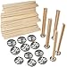 EricX Light 5 inch Cross Wooden Candle Wicks, 20 Sets, Wood Candle Wicks for Candle Making, Candle DIY