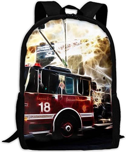 Fire Truck Wallpaper Interest Print Custom Unique Casual Backpack School Bag Travel Daypack Gift