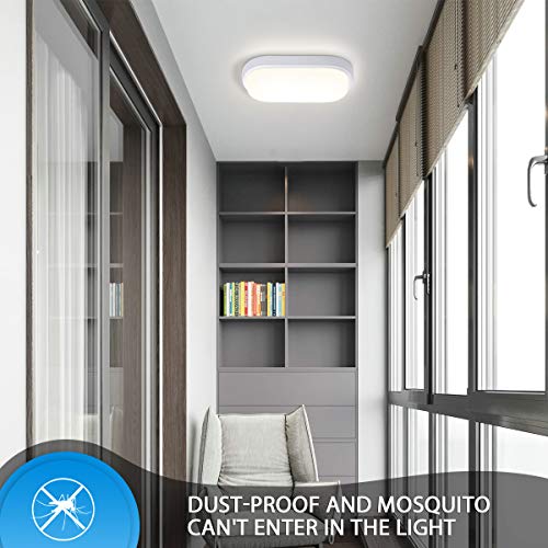 LED Deckenleuchte Bad 18W, Oeegoo 1440LM LED Deckenlampe, IP54 Wasserdicht LED Ovalleuchte, Kellerlampe, Balkonlicht… – Bild 4
