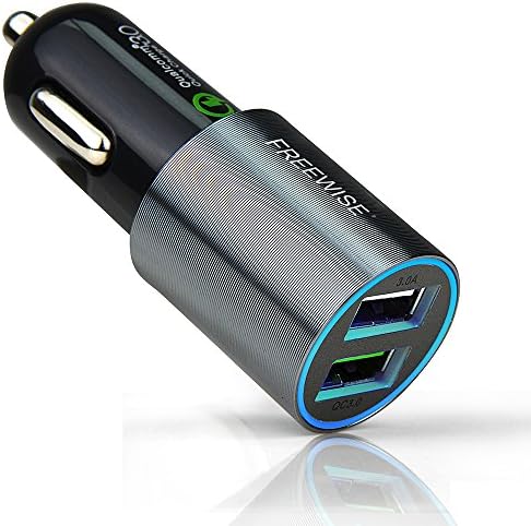 FREEWISE Car Charger QC3.0 Dual USB Port Power Drive for Samsung iPhone Huawei and More