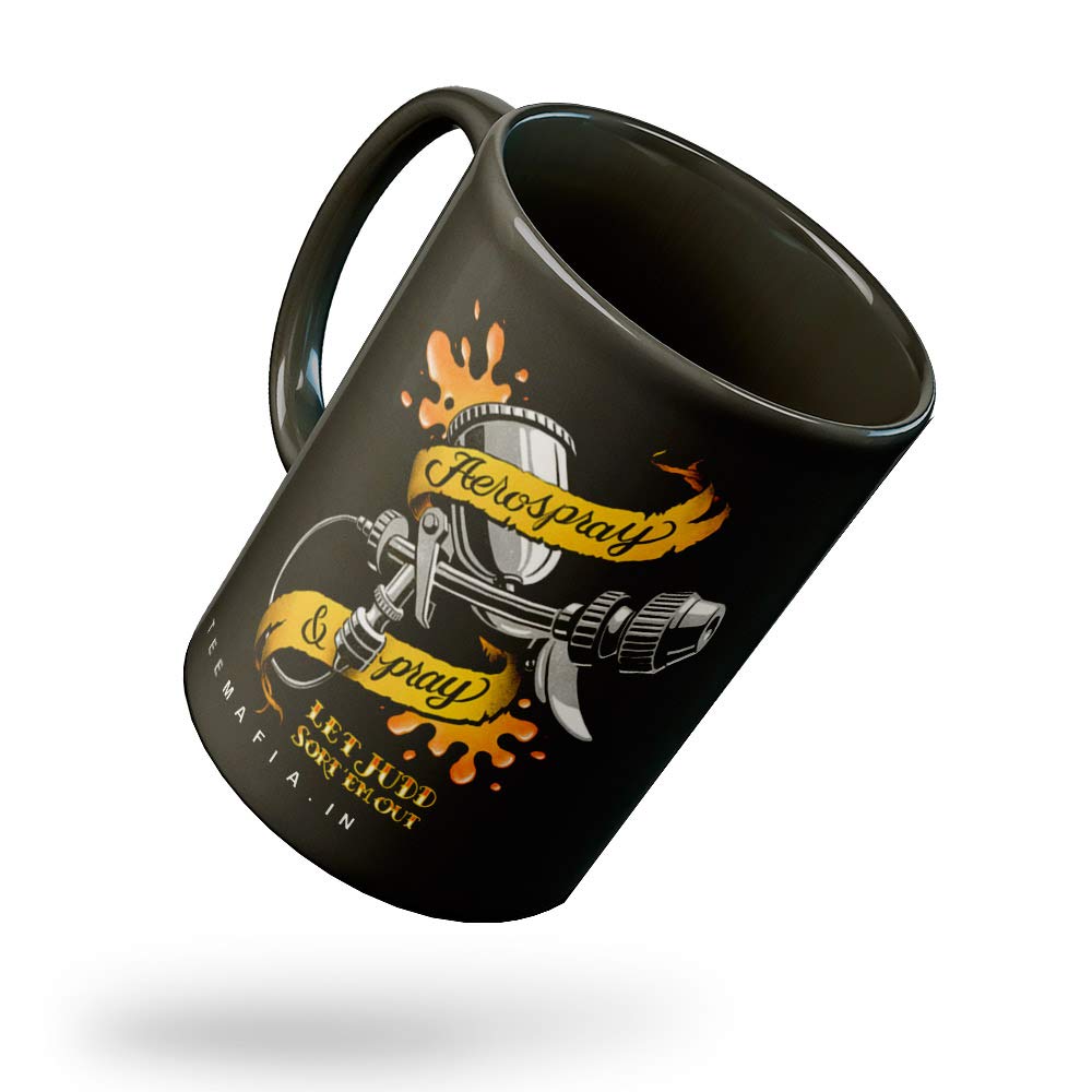 Buy Tee Mafia Spray And Pray Black Mug Free Fire Coffee Mug