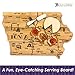 Totally Bamboo Destination Iowa State Shaped Serving and Cutting Board, Includes Hang Tie for Wall Display