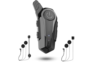 eECO-FLYING Motorcycle Bluetooth Headset,1000m Intercom Motorcycle Helmet Headset with CVC Noise Cancellation IPX6 Waterproof 2 Riders Motorbike Intercom Headset (Suit for Half and Full face Helmet)
