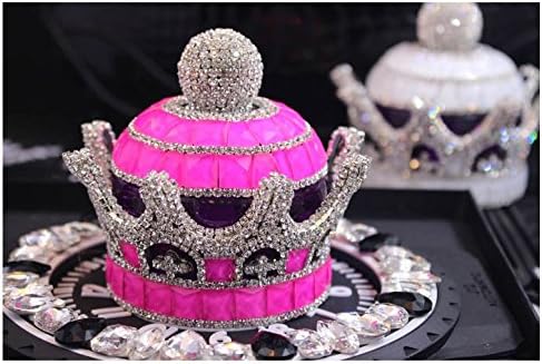 Fashion creative High grade set auger Crown design Car or Home Office perfume furnishing articles accessories Decoration (Not provide perfume ) (rose red)