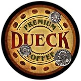 Dueck Family Name Coffee Rubber Drink Coasters - 4