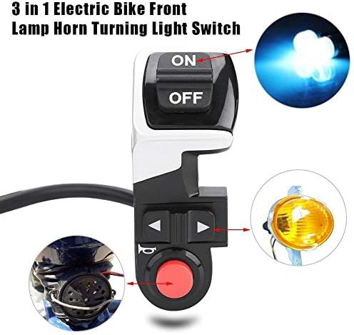 Antrygobin 3 in 1 Scooter Electric Bike Turn Signal Light Head Tail Lamp Horn Button Switch