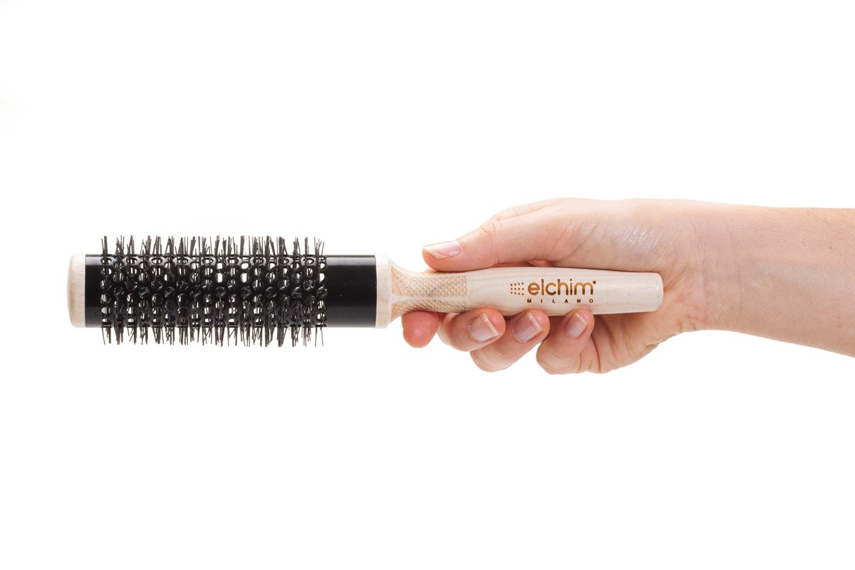 Elchim Round Hair Brush for Blow Drying, Wooden with Ceramic Barrel, 3 Versatile Sizes | Professional Thermal Styling and Blow Dryer Brush